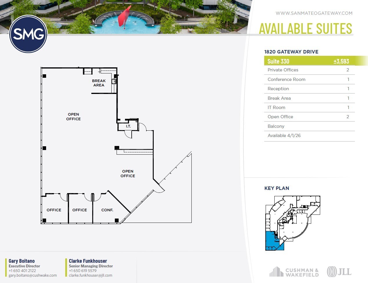 1800 Gateway Dr, San Mateo, CA à louer Plan d’étage- Image 1 de 1