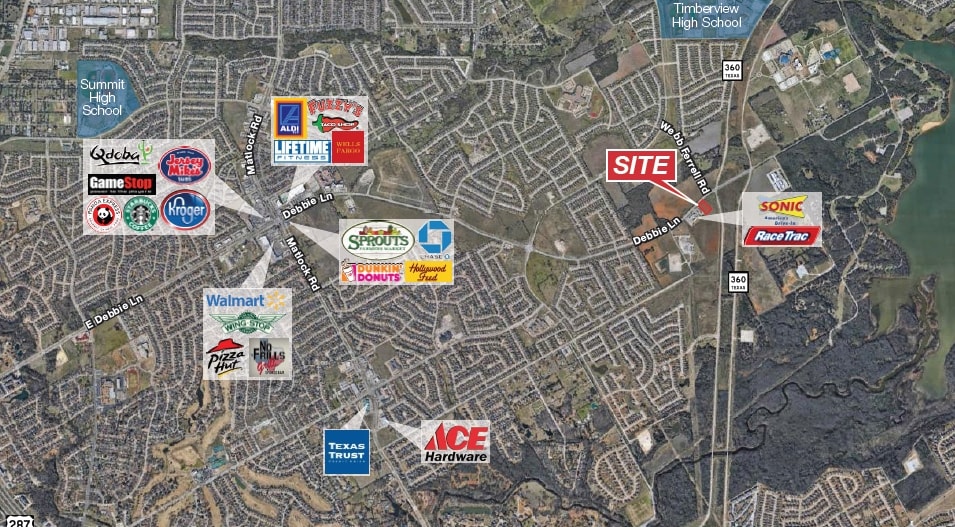 Debbie Ln, Arlington, TX for lease - Aerial - Image 2 of 5