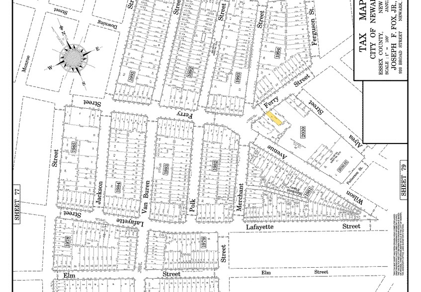 219-221 Ferry St, Newark, NJ à vendre - Plan cadastral - Image 1 de 1