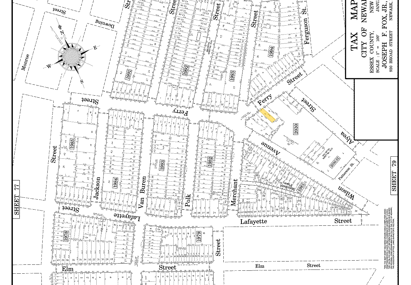 219-221 Ferry St, Newark, NJ à vendre Plan cadastral- Image 1 de 1