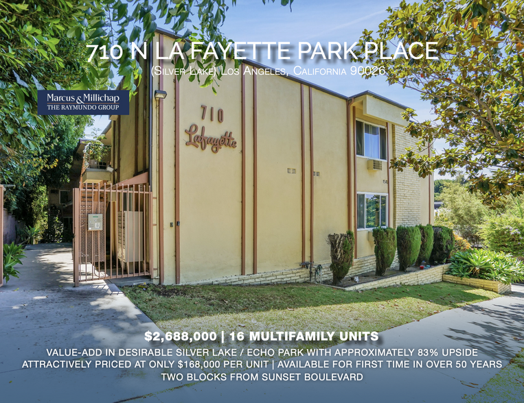 710 N La Fayette Park Pl, Los Angeles, CA à vendre - Photo du bâtiment - Image 1 de 15