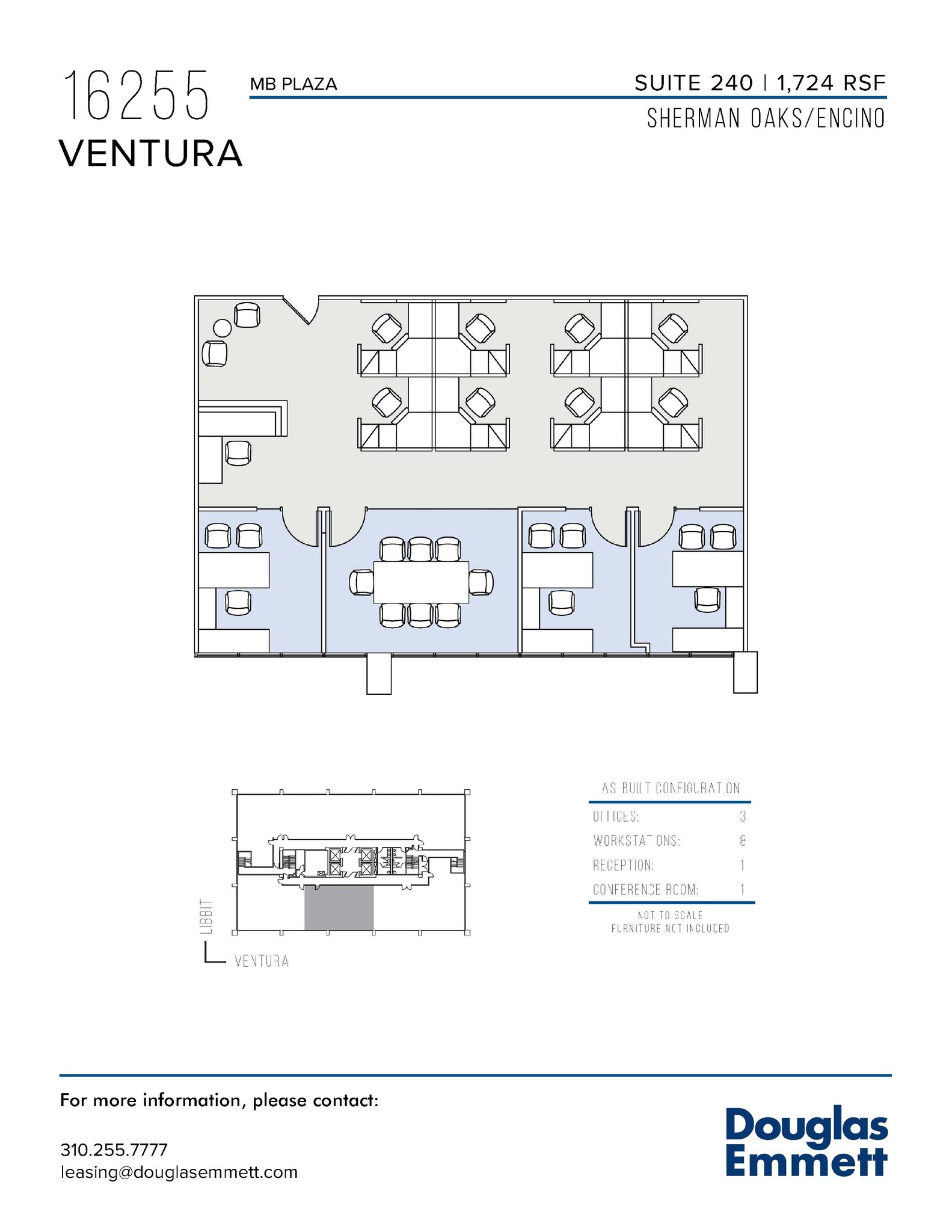 16255 Ventura Blvd, Encino, CA à louer Plan d’étage- Image 1 de 1