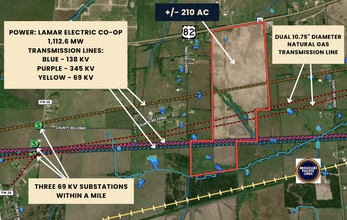 210 Acres on Hwy 82, Brookston, TX - Aérien Vue de la carte - Image1