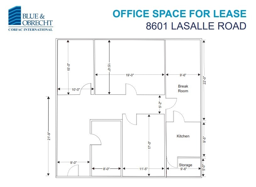 8601 Lasalle Rd, Towson, MD for lease Floor Plan- Image 1 of 1