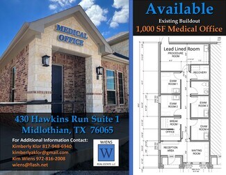 Plus de détails pour 430 Hawkins Run Rd, Midlothian, TX - Bureau/Médical à louer