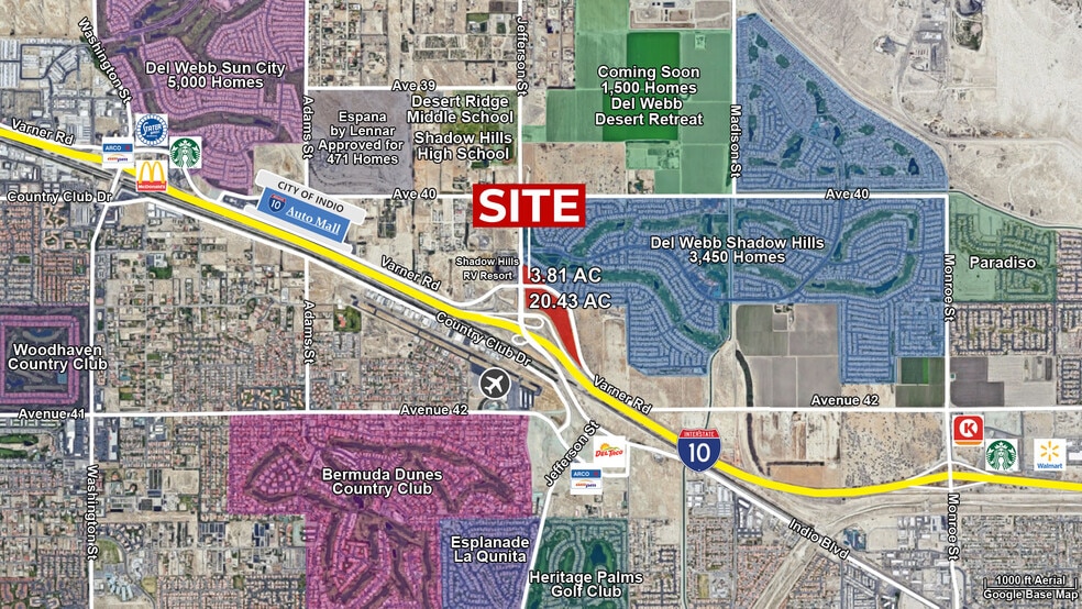 Jefferson St & I-10 Offramp, Indio, CA for sale - Aerial - Image 2 of 8