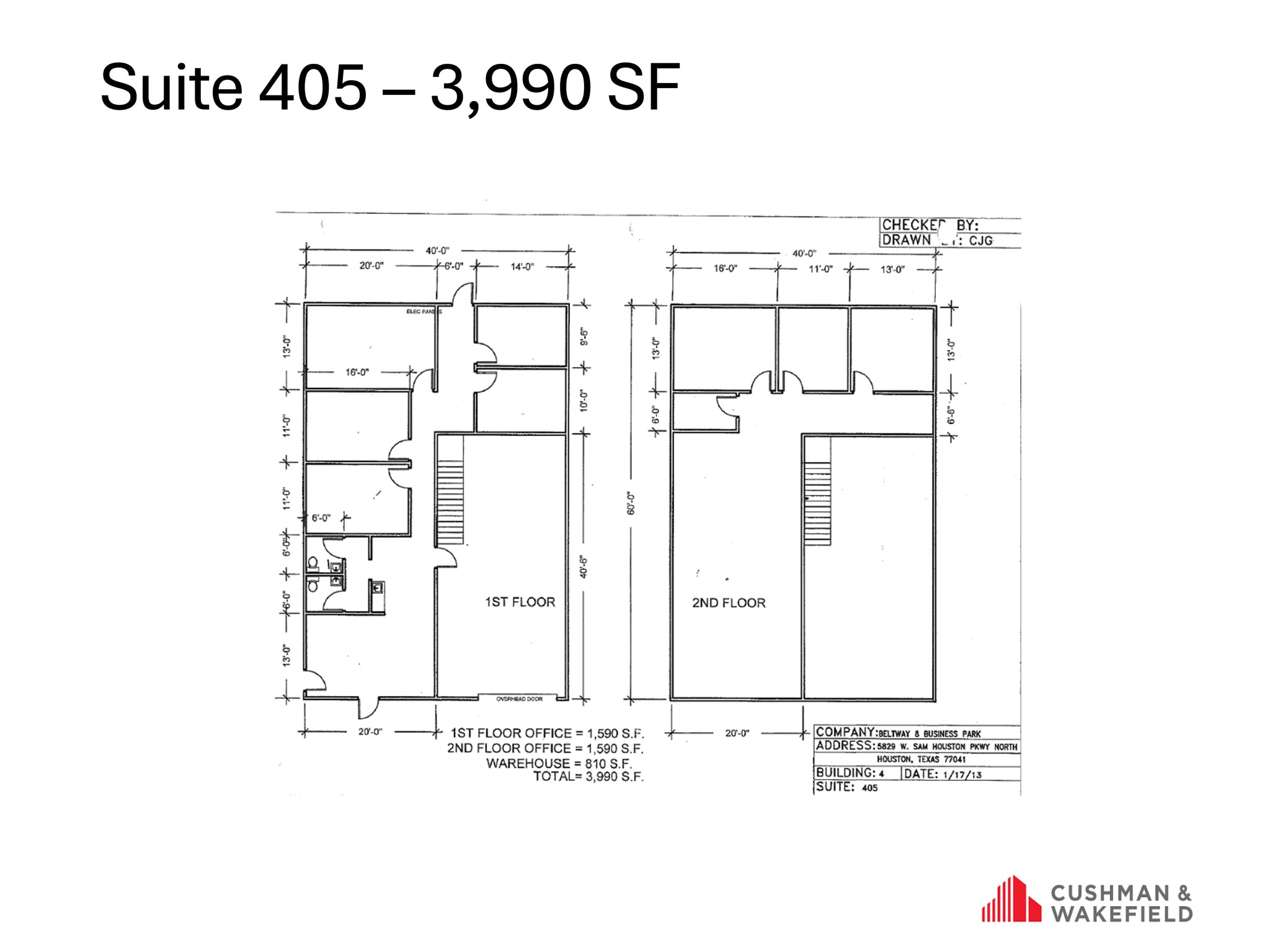 5829 W Sam Houston Pky N, Houston, TX à louer Plan d’étage- Image 1 de 1