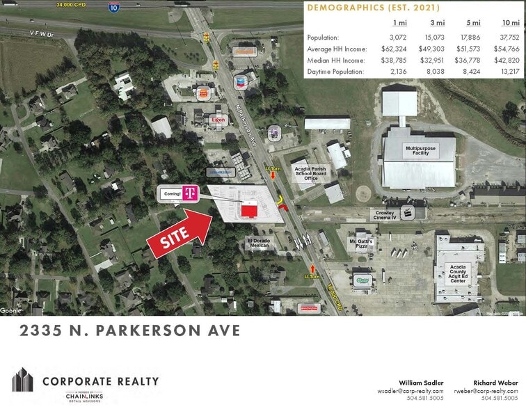 2335 N Parkerson Ave, Crowley, LA for lease - Aerial - Image 3 of 6
