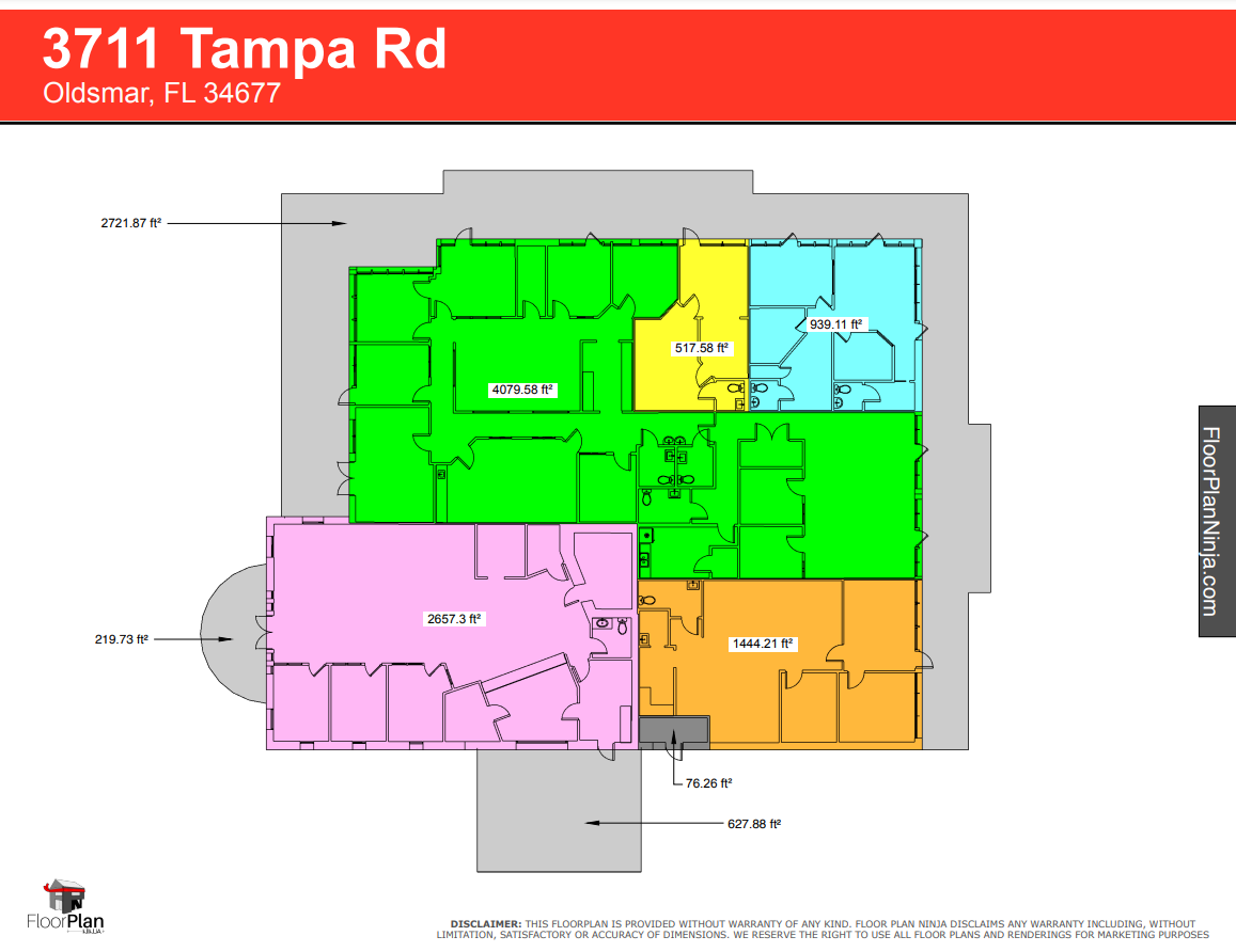 3711 Tampa Rd, Oldsmar, FL à louer Plan d  tage- Image 1 de 2