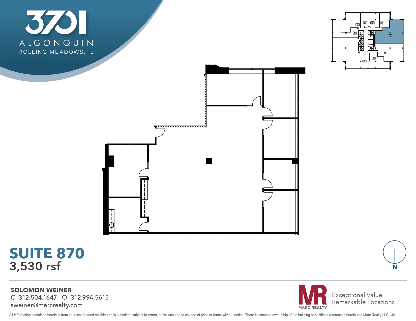 3701 Algonquin Rd, Rolling Meadows, IL à louer Plan d’étage- Image 1 de 7