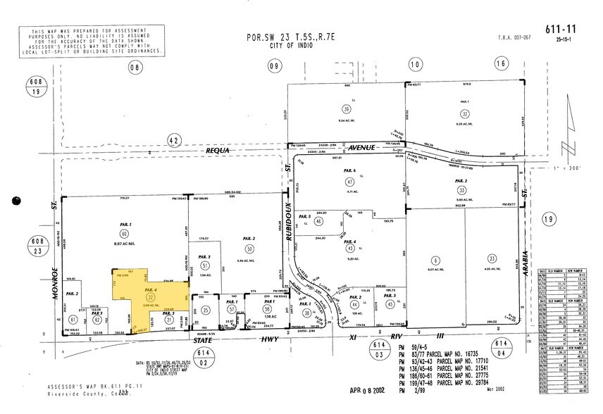 82152-82154 US Highway 111, Indio, CA à vendre - Plan cadastral - Image 3 de 3