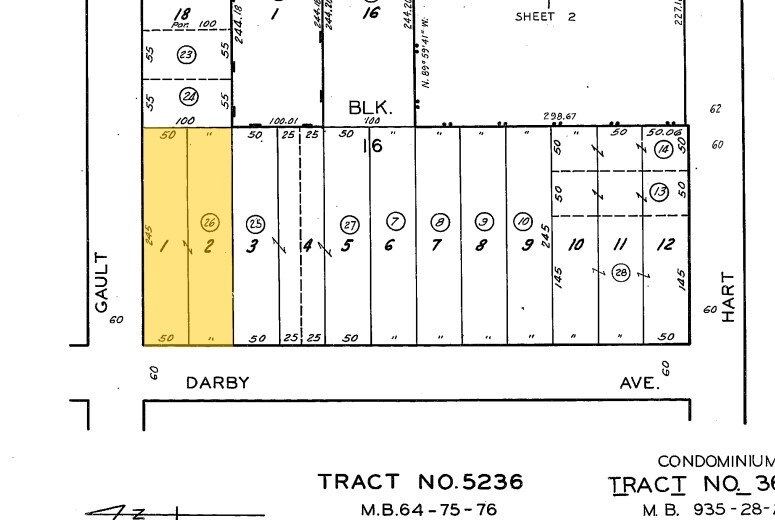 18326-18348 Gault St, Reseda, CA for lease - Plat Map - Image 2 of 7