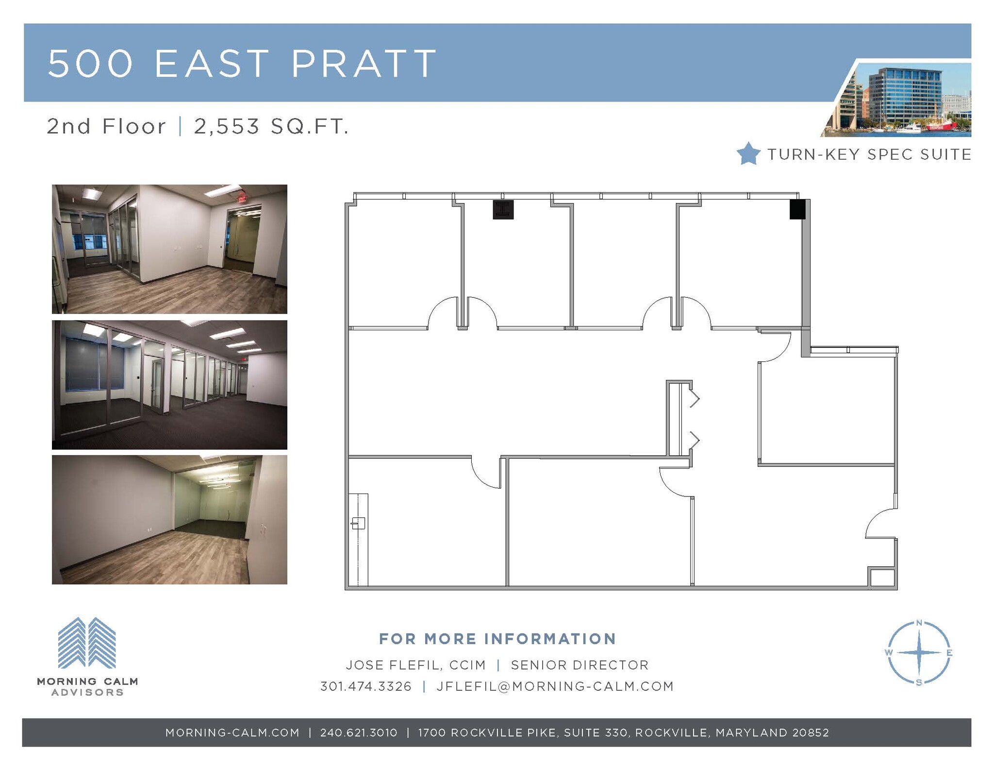 500 E Pratt St, Baltimore, MD à louer Plan d  tage- Image 1 de 6