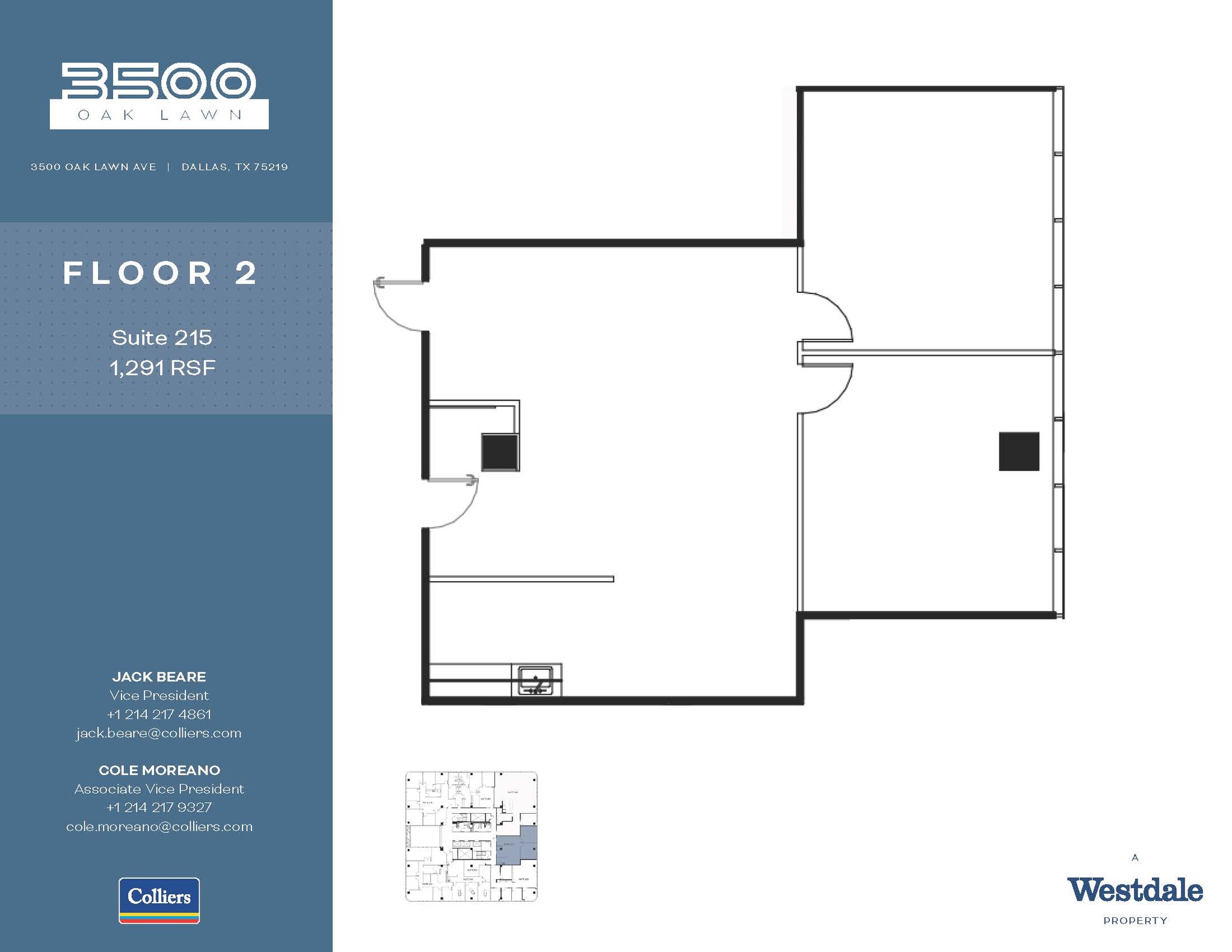 3500 Oak Lawn Ave, Dallas, TX à louer Plan d  tage- Image 1 de 1