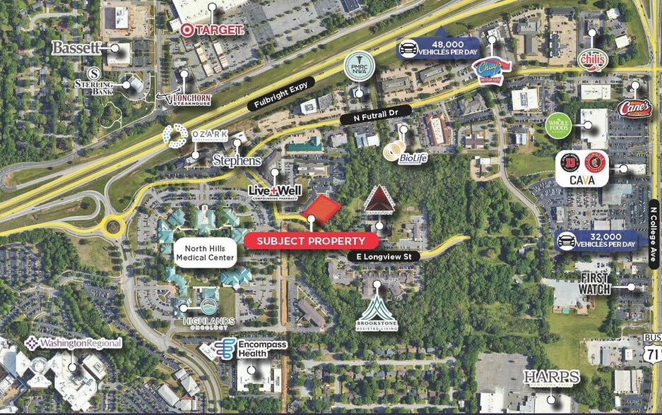 E Longview St, Fayetteville, AR for lease - Aerial - Image 2 of 2