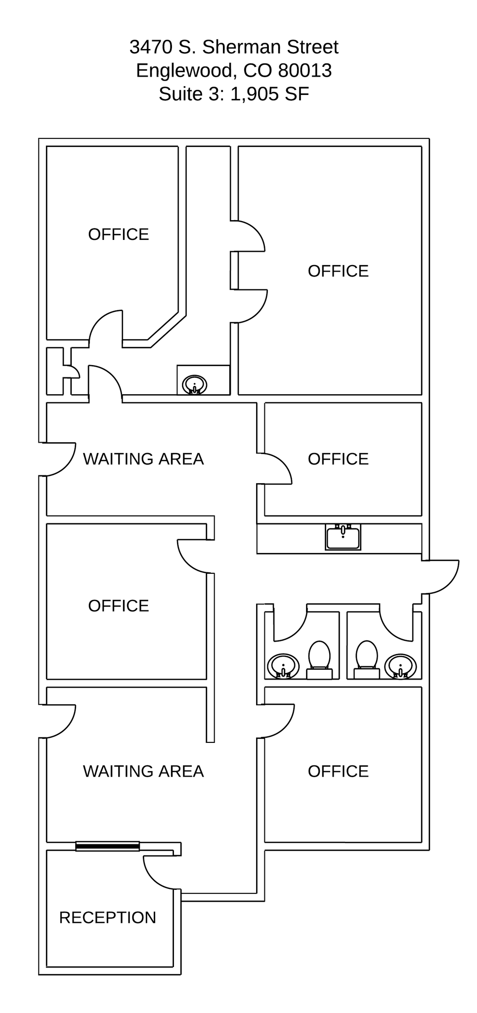 3470 S Sherman St, Englewood, CO à louer Plan d’étage- Image 1 de 1