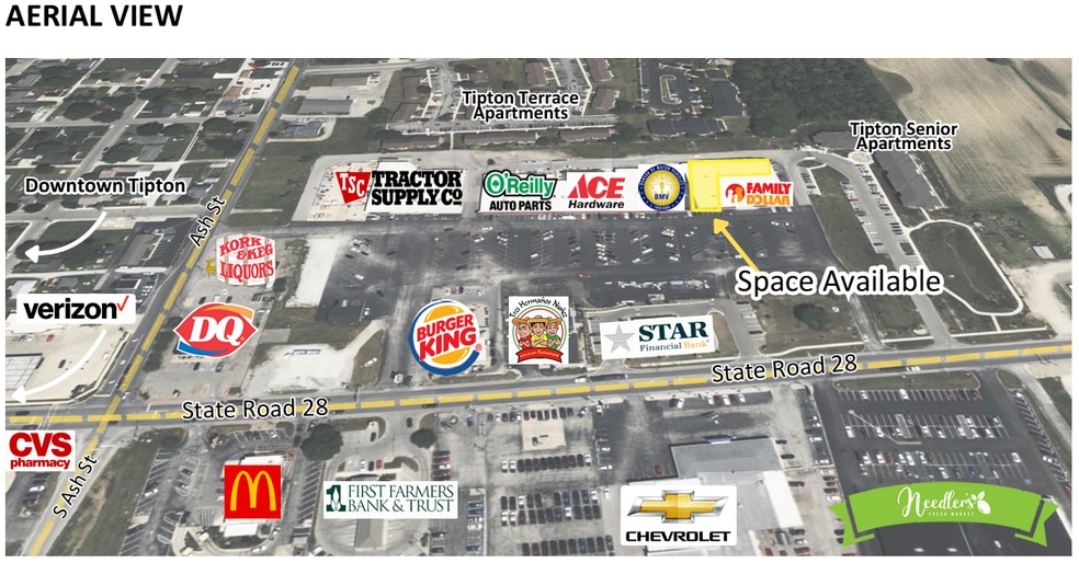 840 E Jefferson St, Tipton, IN for lease - Aerial - Image 2 of 7