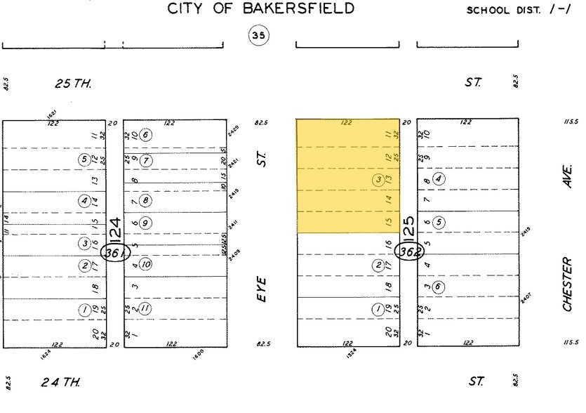 1517 25th St, Bakersfield, CA à vendre - Plan cadastral - Image 1 de 1