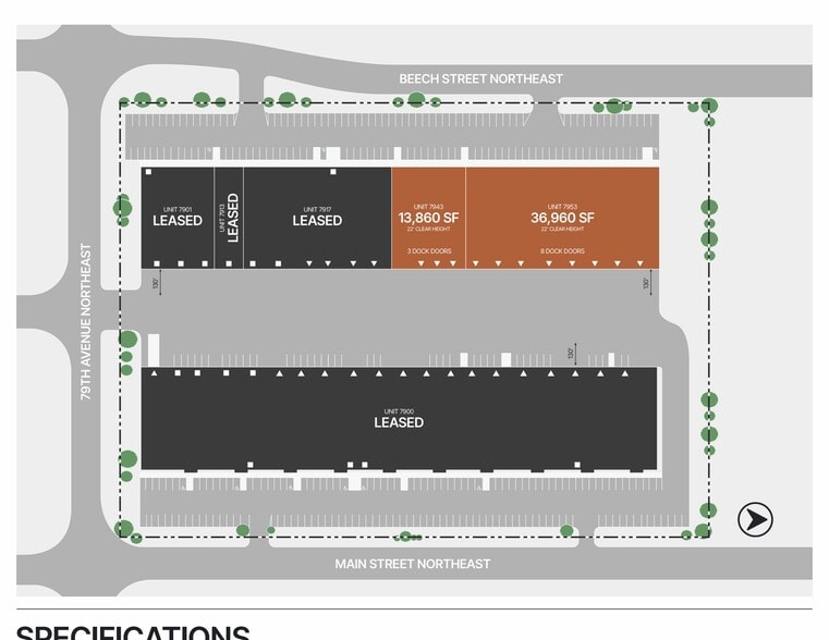 7901-7953 NE Beech St, Fridley, MN for lease - Site Plan - Image 2 of 3