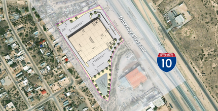 11750 Gateway Blvd E, Socorro, TX - aerial  map view