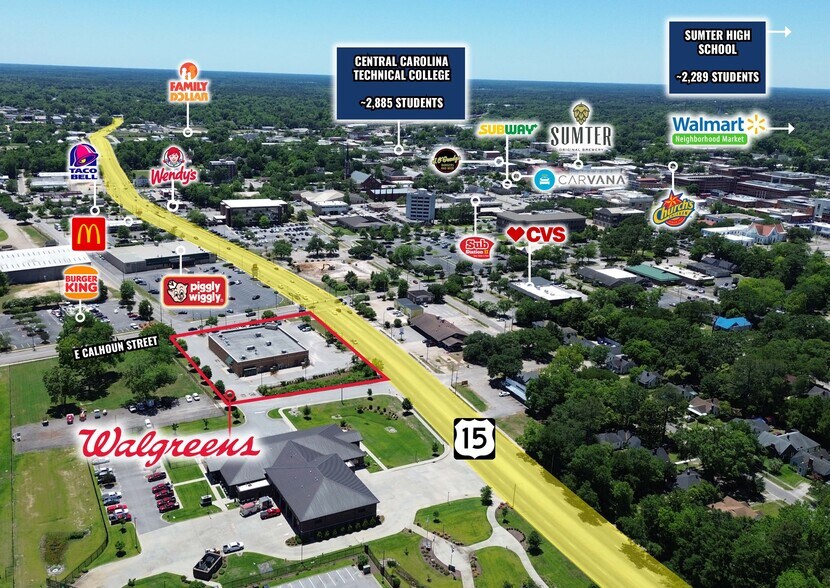 201 N Lafayette Dr, Sumter, SC à vendre - Aérien - Image 3 de 3