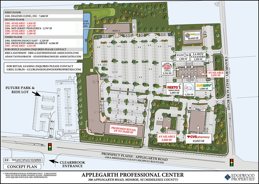 Cranbury Half Acre Rd, Jamesburg, NJ à louer - Plan de site - Image 3 de 6