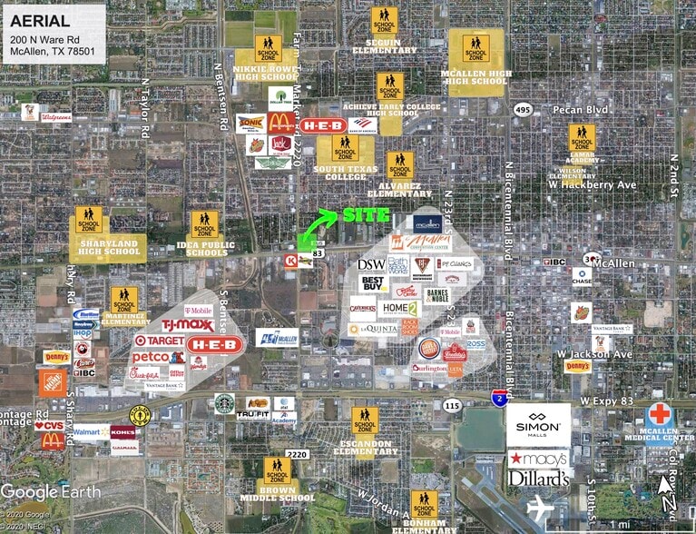 200 N Ware Rd, McAllen, TX à louer - Aérien - Image 3 de 3