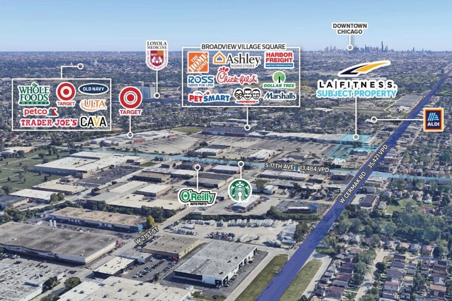 200 Broadview Village Sq, Broadview, IL for sale - Aerial - Image 3 of 8