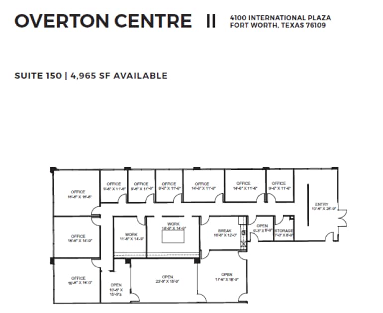 4150 International Plz, Fort Worth, TX à louer Plan d’étage- Image 1 de 1