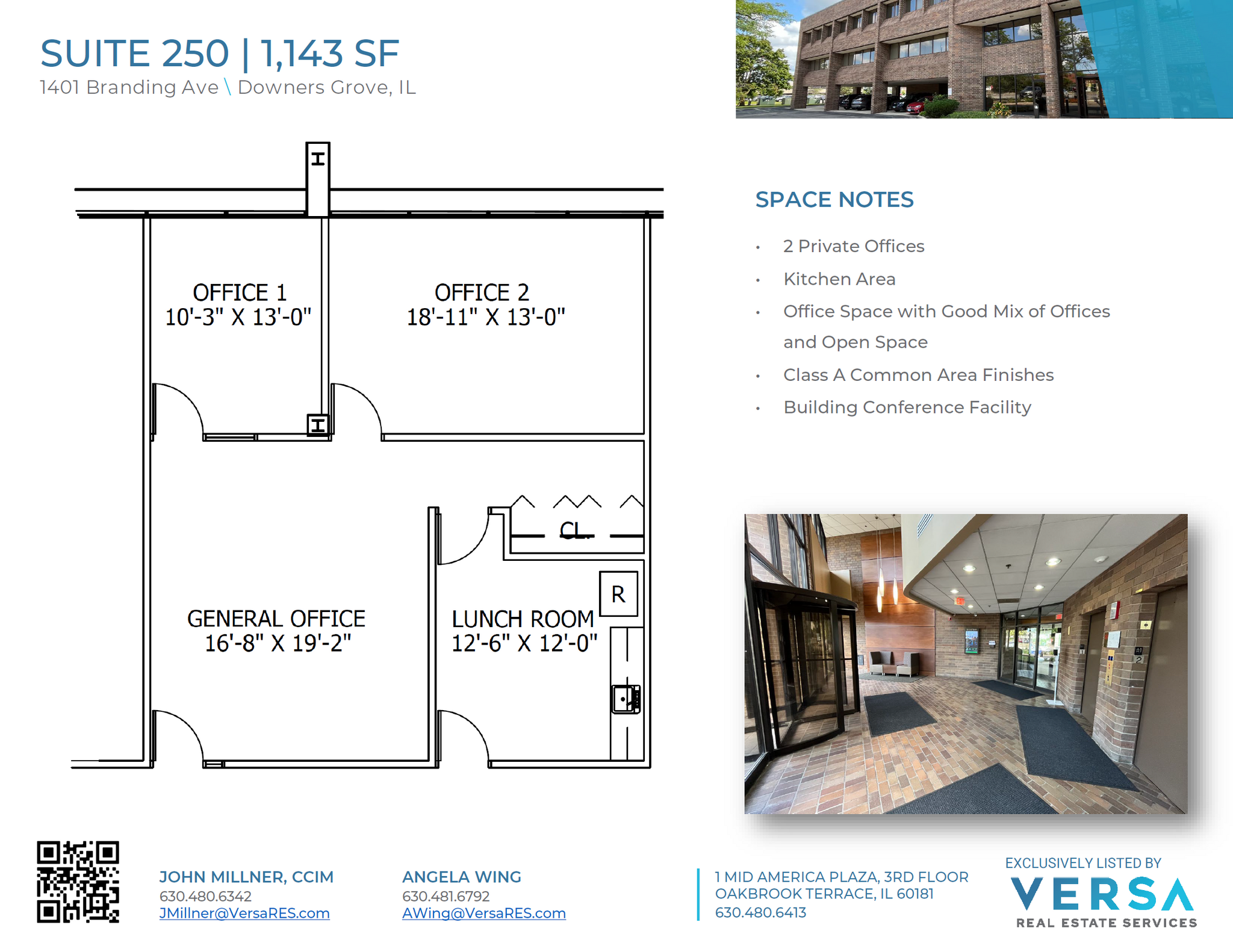 1401 Branding Ave, Downers Grove, IL à louer Plan d  tage- Image 1 de 1