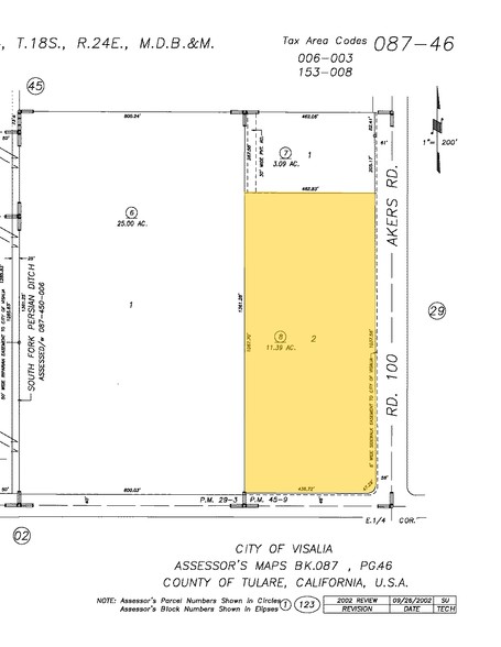 801-835 S Akers St, Visalia, CA for lease - Plat Map - Image 3 of 10