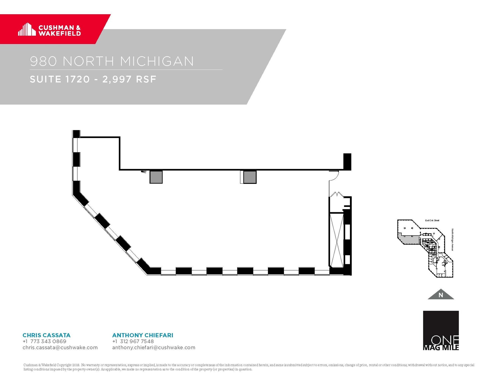980 N Michigan Ave, Chicago, IL à louer Plan d’étage- Image 1 de 1