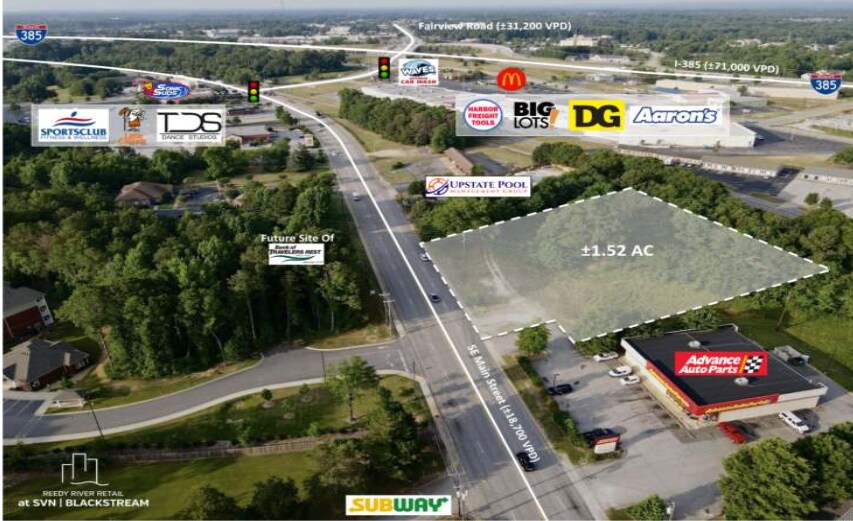 604 SE Main St, Simpsonville, SC à vendre - Aérien - Image 3 de 3