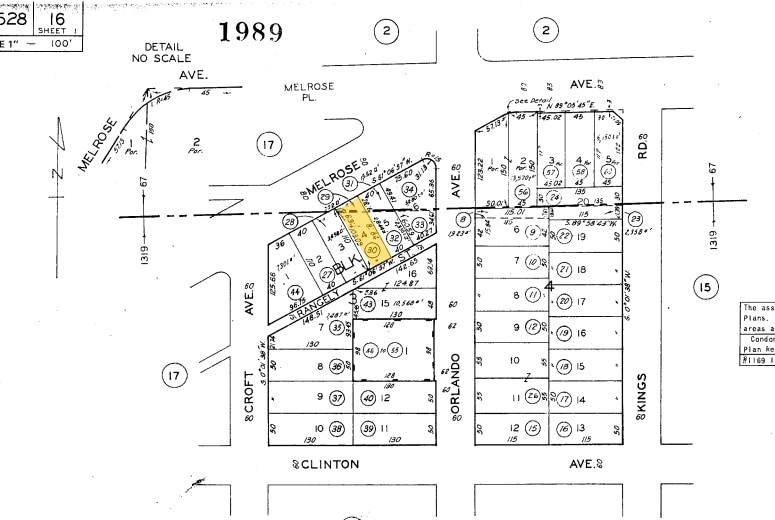 8412-8414 Melrose Ave, Los Angeles, CA for lease - Plat Map - Image 1 of 9