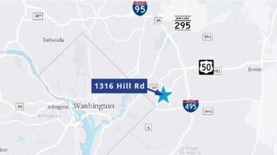 1316 Hill Rd, Hyattsville, MD - AERIAL  map view