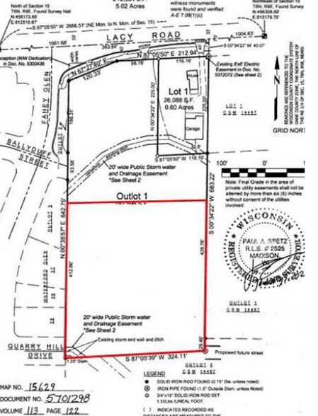 5345 Lacy Rd, Fitchburg, WI à vendre - Plan de site - Image 2 de 8
