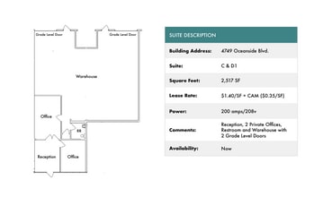 1818 Peacock Blvd, Oceanside, CA à louer Plan d’étage- Image 1 de 1