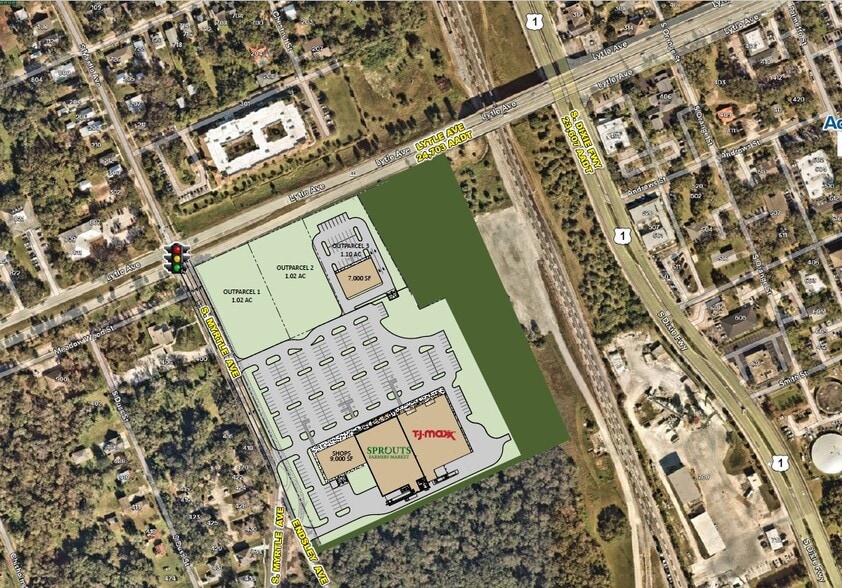 507 S Myrtle Ave, New Smyrna Beach, FL for lease - Aerial - Image 3 of 5