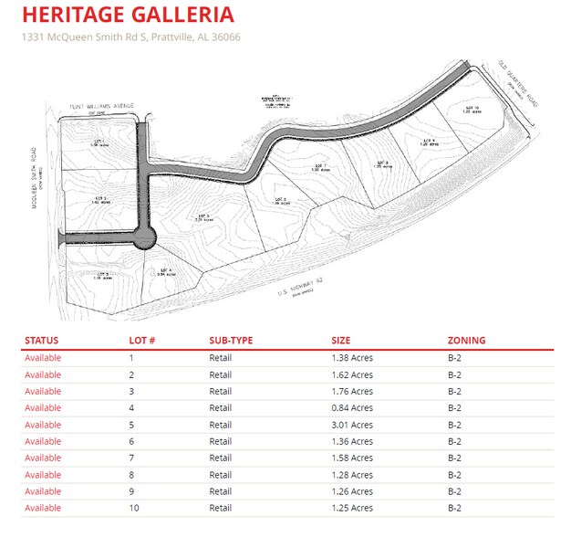 McQueen Smith Rd- 18.34 AC, Prattville, AL à vendre - Plan de site - Image 3 de 4