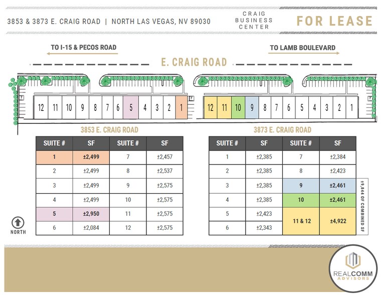3853 E Craig Rd, North Las Vegas, NV à louer - Plan de site - Image 2 de 4