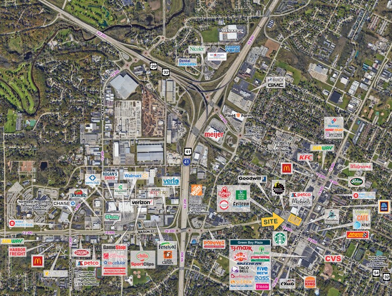 1616 W Mason St, Green Bay, WI for lease - Aerial - Image 2 of 4