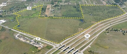 Southeast Corner of SH-130 & SH-21, Mustang Ridge, TX - AERIAL map view - Image1