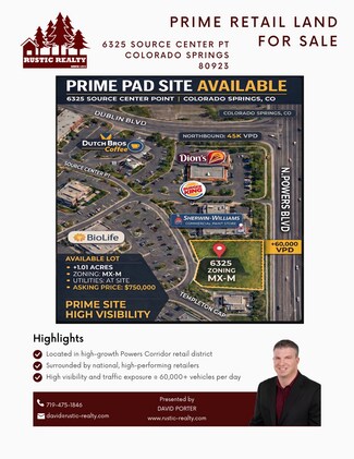 Plus de détails pour 6325 Source Center Pt, Colorado Springs, CO - Terrain à vendre