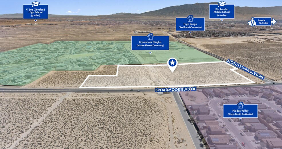 NEQ of Broadmoor Blvd. NE & Montezuma Blvd. NE, Rio Rancho, NM à vendre - Aérien - Image 3 de 4
