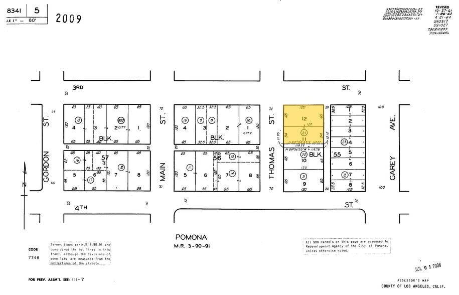 300-330 S Thomas St, Pomona, CA for lease - Plat Map - Image 3 of 8