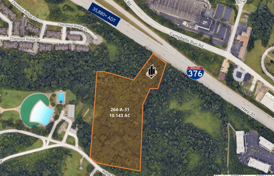 Ridge Road @ Parkway West, Pittsburgh, PA for sale - Aerial - Image 1 of 3