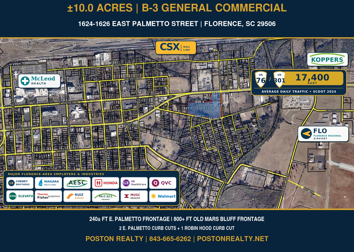 1624 E Palmetto St, Florence, SC for lease Aerial- Image 1 of 1