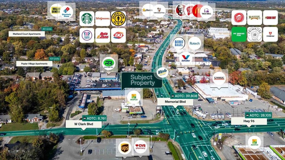 208-210 W Clark Blvd, Murfreesboro, TN for sale - Aerial - Image 3 of 3