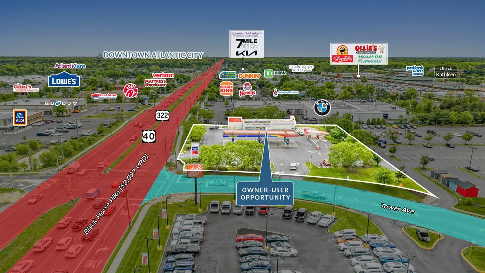 6027 Black Horse Pike, Egg Harbor Township, NJ à vendre - Aérien - Image 2 de 4