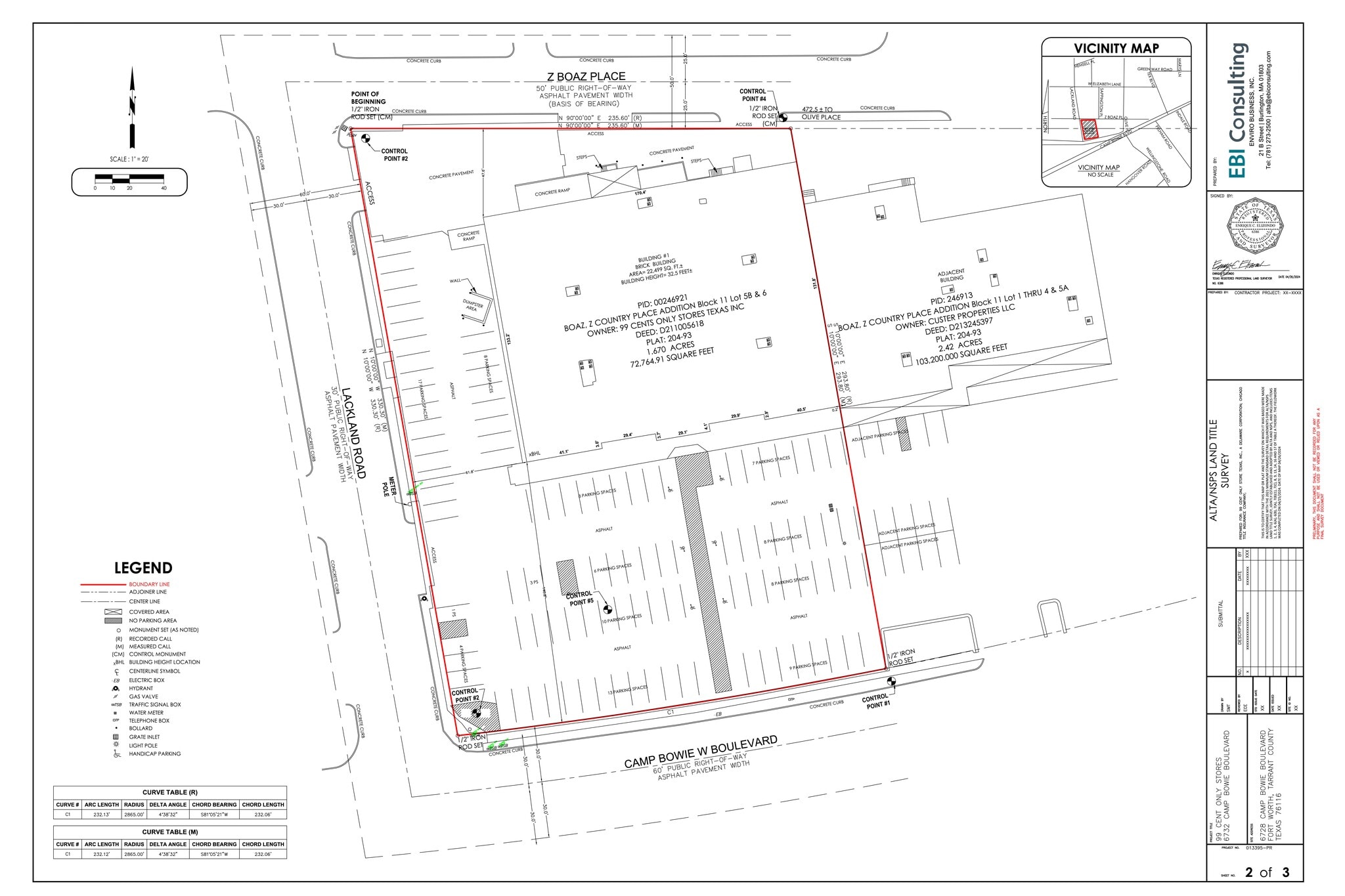 6732 Camp Bowie Blvd, Fort Worth, TX à louer Plan de site- Image 1 de 2